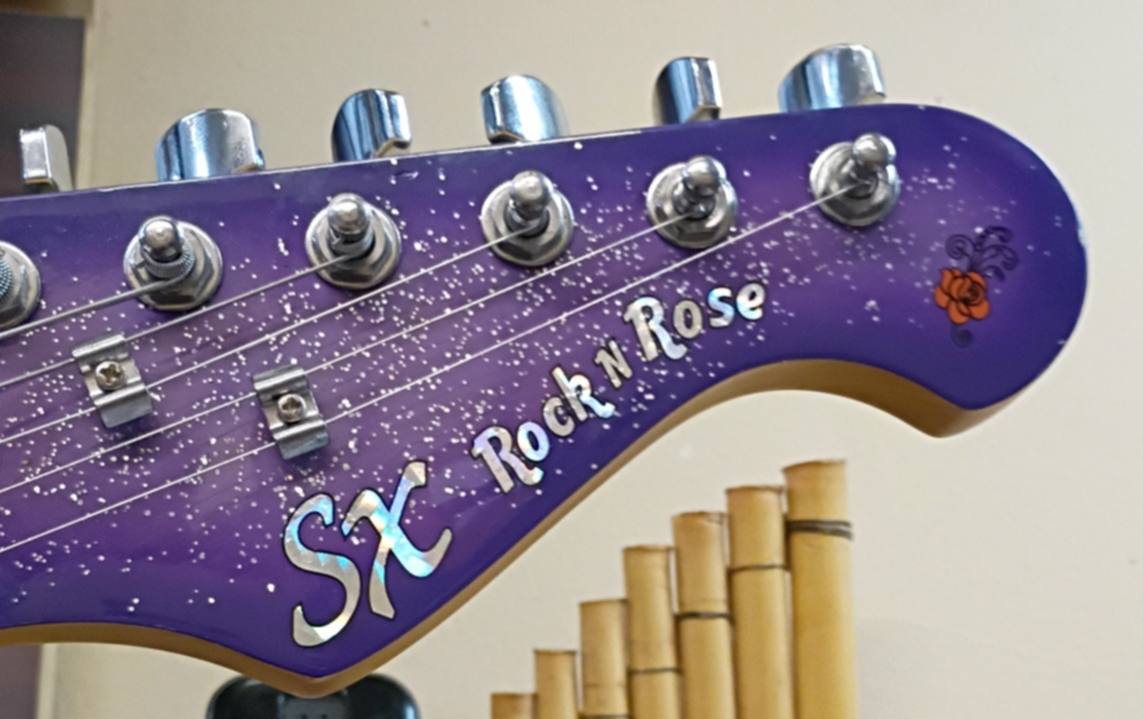 2011 SX Rock 'N Rose Electric Guitar – Purple Sparkle Burst – 6.77 lbs!