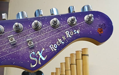 2011 SX Rock 'N Rose Electric Guitar – Purple Sparkle Burst – 6.77 lbs!