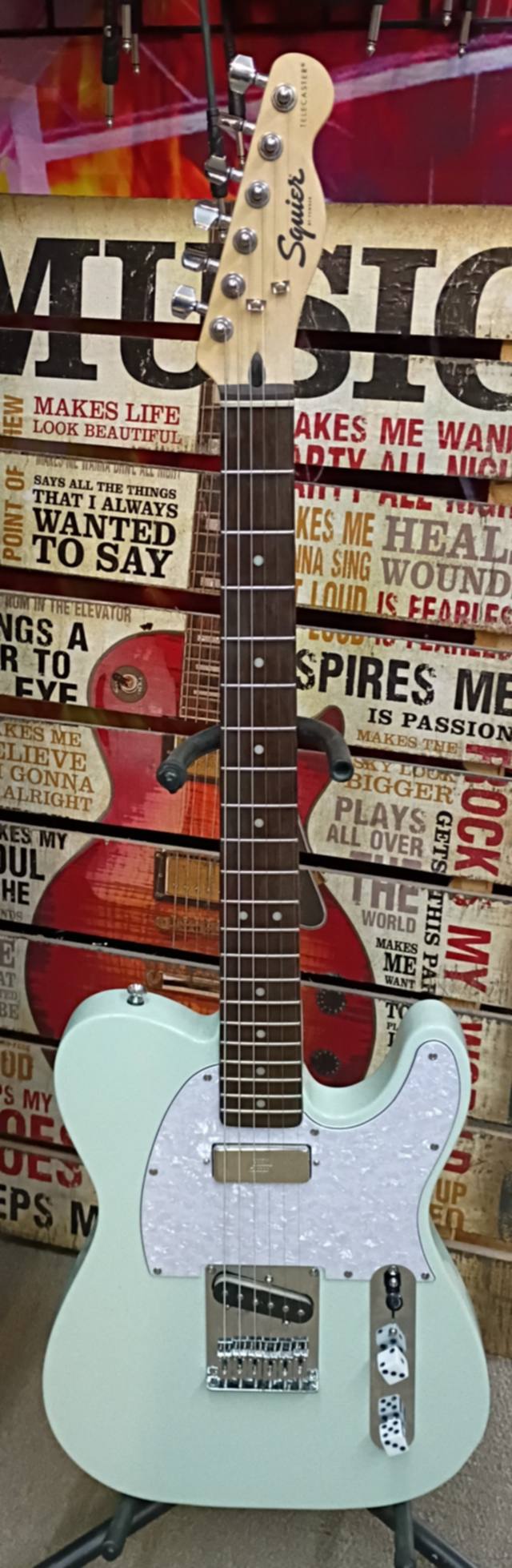 Custom Surf Green Telecaster – Seymour Duncan Mini Humbucker – String-Through Body