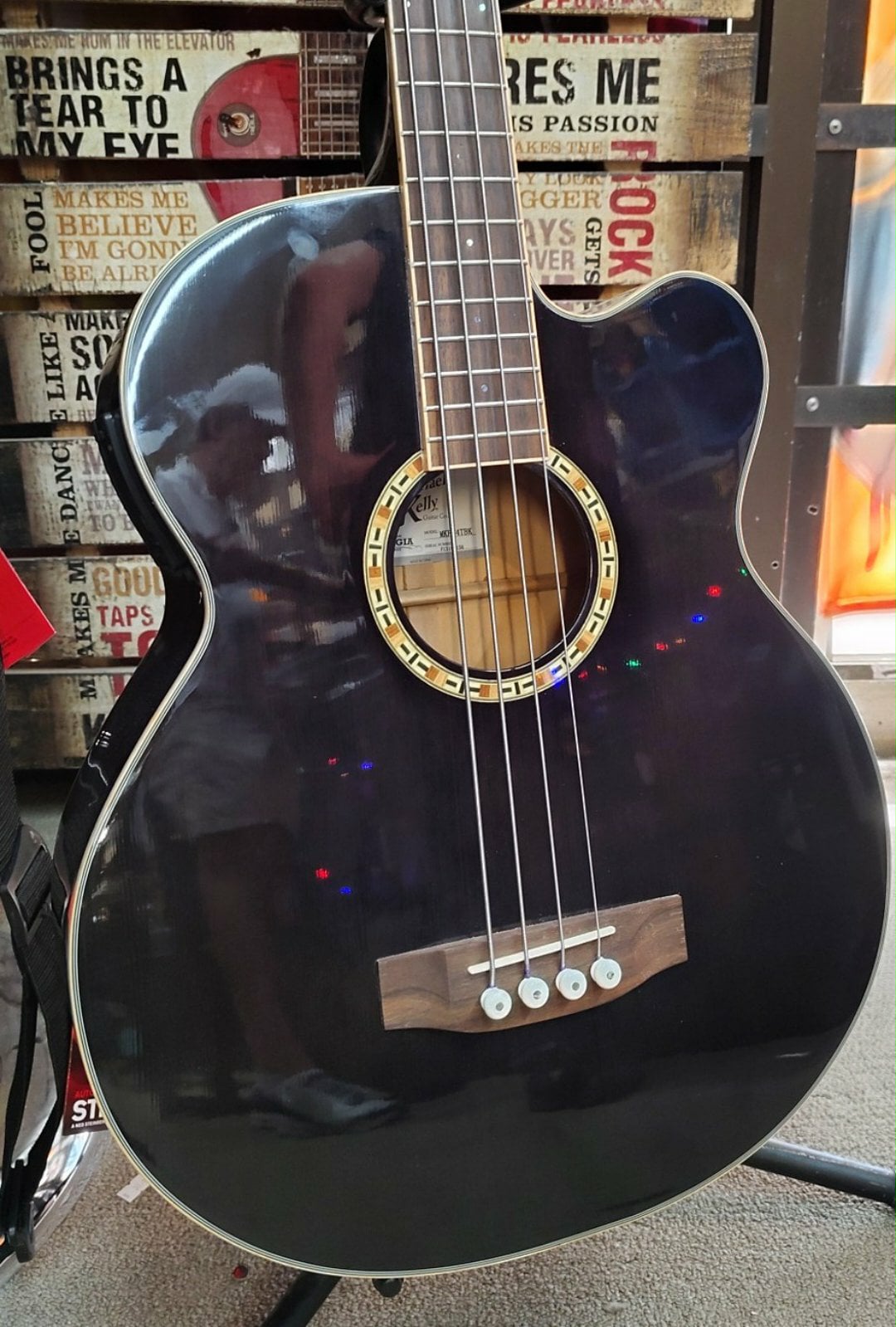 Michael Kelly Firefly Acoustic Bass - Used - Clear Black finish w/ Hardshell Case