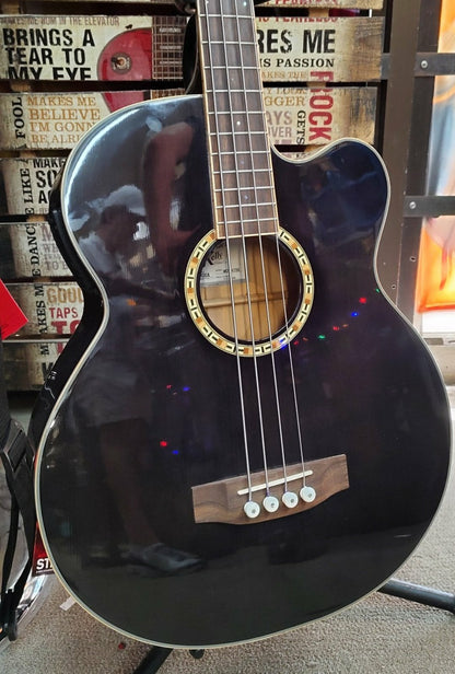 Michael Kelly Firefly Acoustic Bass - Used - Clear Black finish w/ Hardshell Case