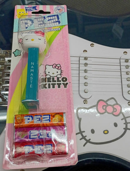 Hello Kitty Motif – Strat Style – Rare "Namaste!" Hello Kitty Pez Dispenser and Gig Bag Included! NGW 135B - Big Fun - Serious Tone