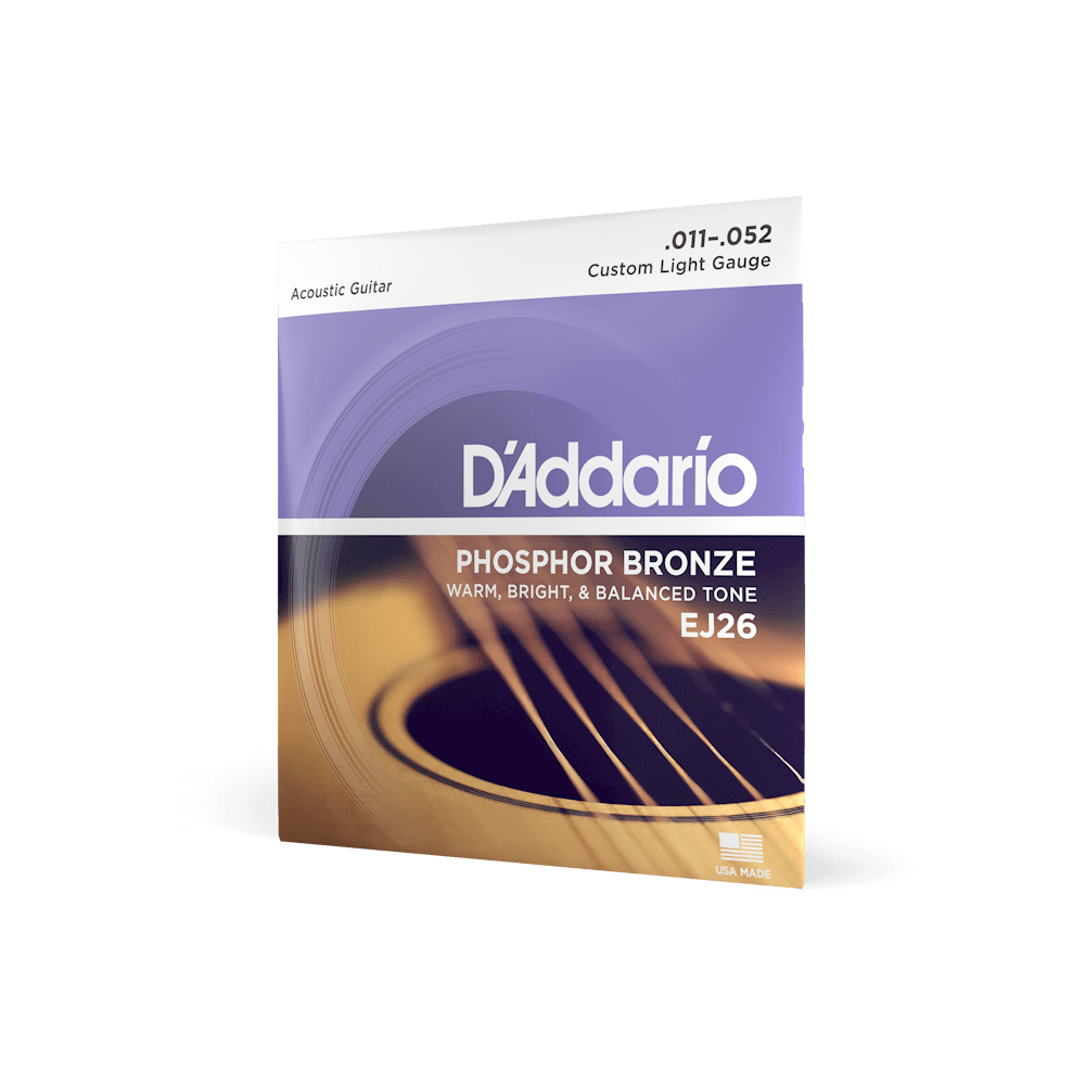 D'Addario EJ26 11-52 Custom Light, Phosphor Bronze