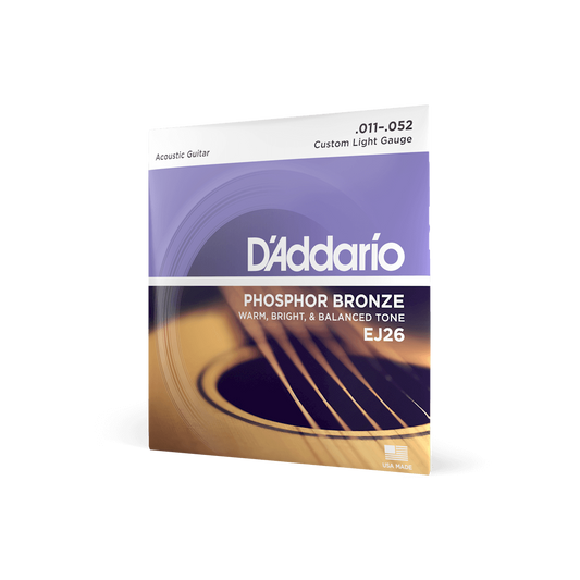 D'Addario EJ26 11-52 Custom Light, Phosphor Bronze