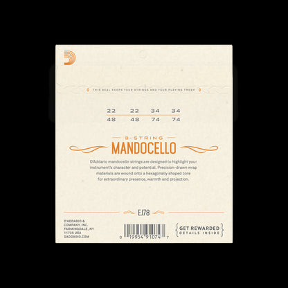 D'Addario 22-74 Mandocello Set EJ78