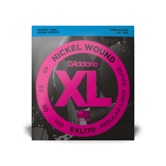 D'Addario EXL170 45-100 Regular Light, Long Scale, XL Nickel Bass Strings