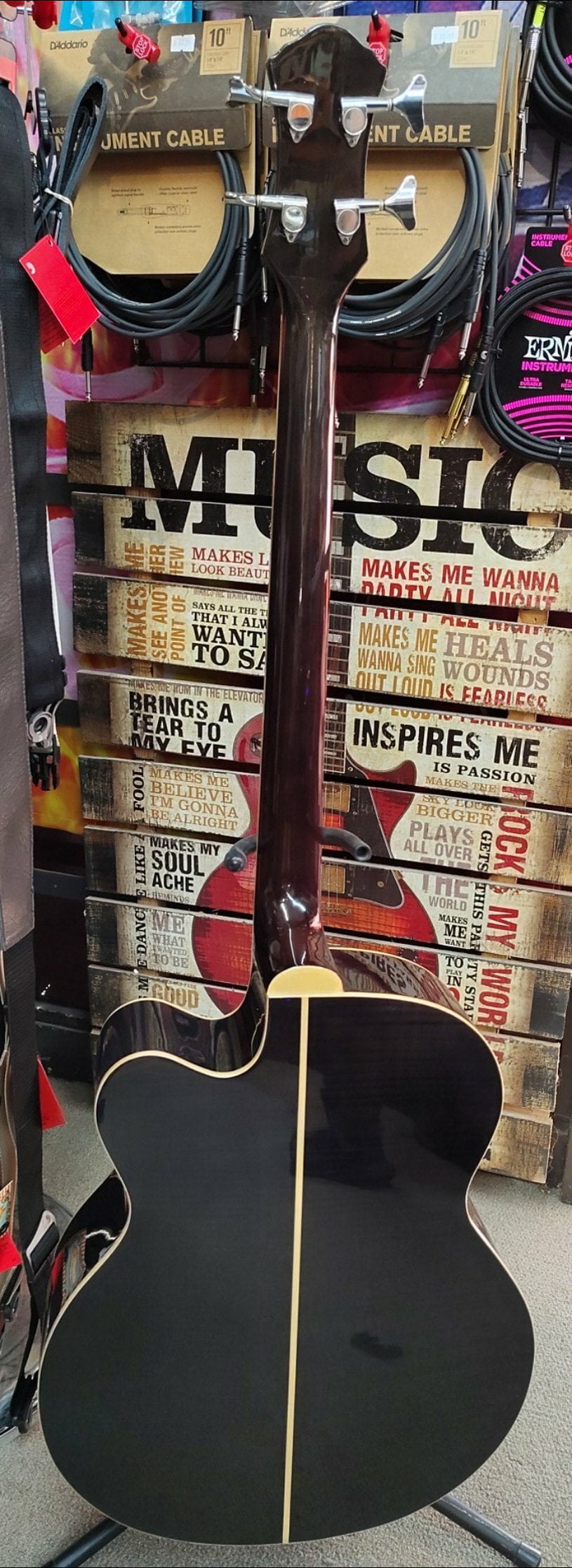 Michael Kelly Firefly Acoustic Bass - Used - Clear Black finish w/ Hardshell Case