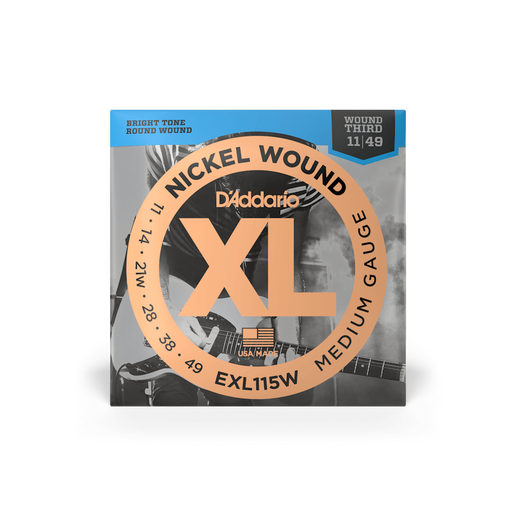 D'Addario EXL115W 11-49 Medium Wound 3rd Electric Guitar Strings