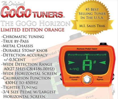 GoGo Tuners Horizon Chromatic Pedal Tuner in Orange