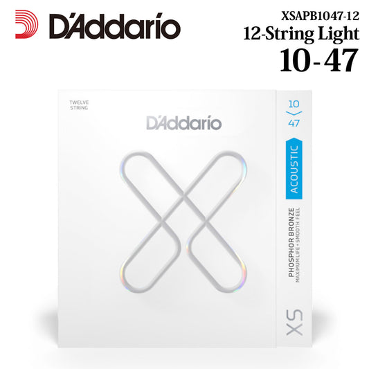 D'Addario XSAPB1047-12 Phosphor Bronze Coated Acoustic Guitar Strings